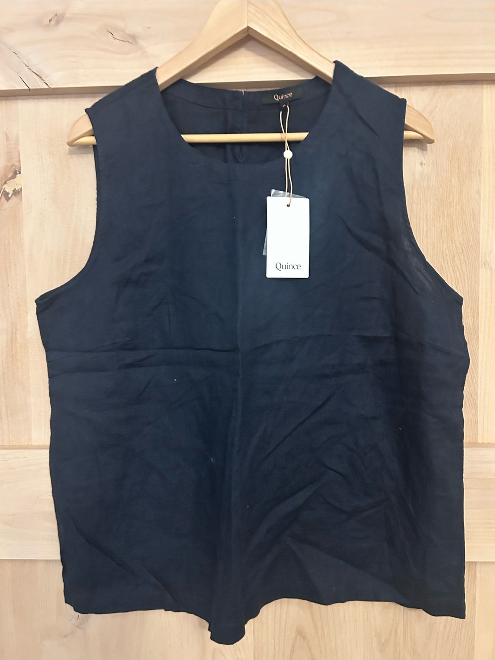 Quince NWT Women's 100% European Linen Tank in Deep Navy, size XL